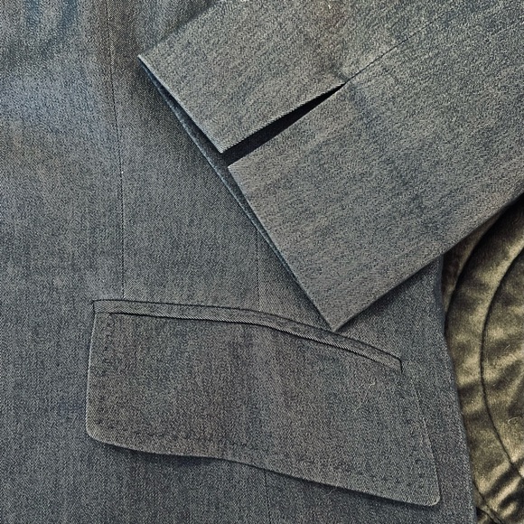 Stretch Denim Blazer w Topstitch Detail - Picture 4 of 8